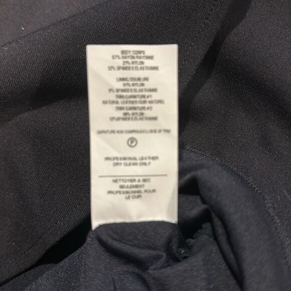 LaPina by David Helwani Nathalie Dress in Black/Black Leather Size XS - Picture 10 of 12